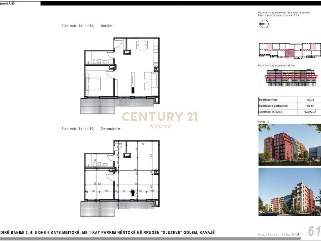 SHITET APARTAMENT 1+1 NE GOLEM NDERTIM I RI, 200 M LARG NGA