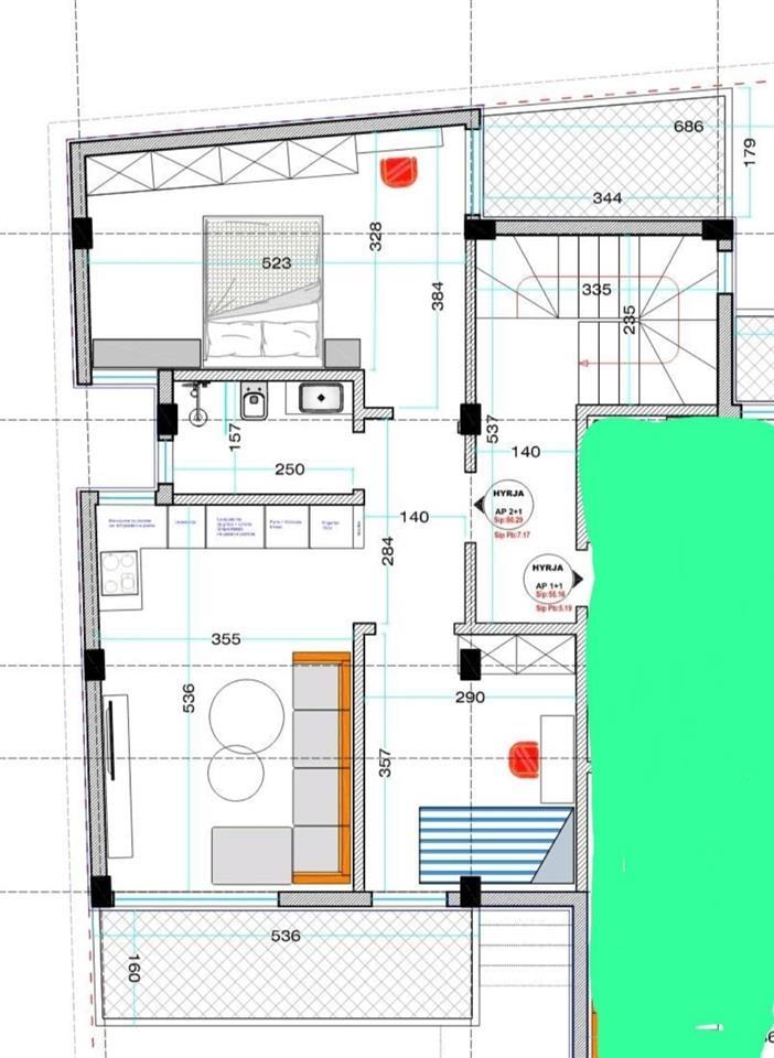 Shitet apartament 2+1 lagjia 1 Korce