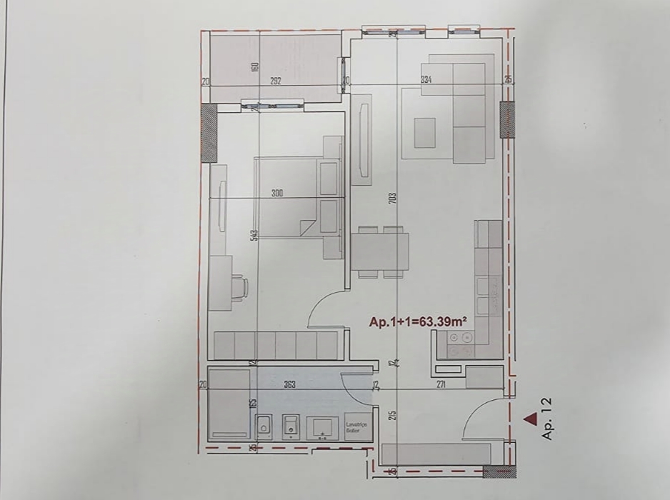 Shitet Apartament 1+1 73.22 M2. Çmim Okazion