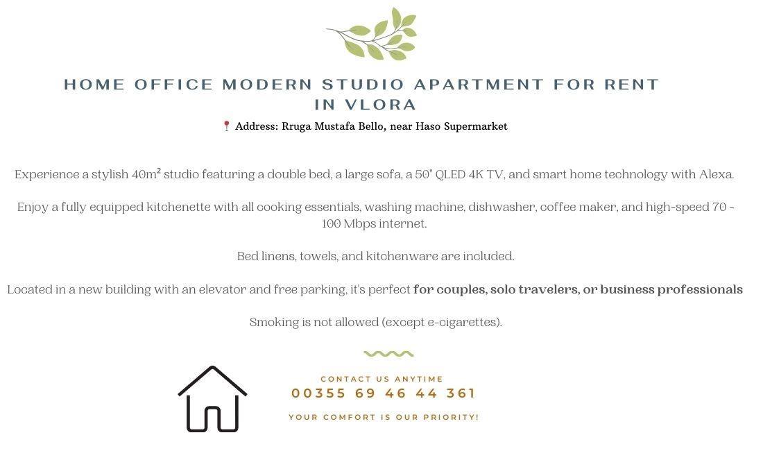 All Inclusive Amenities Remote Work-Friendly Studio in Vlora