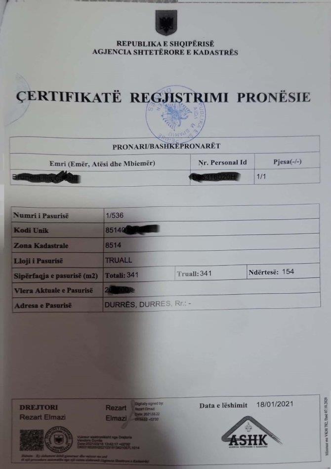 HITET TRUALL ME SIPERFAQE 341M2 NE QENDER TE DURRESIT TEK GJ