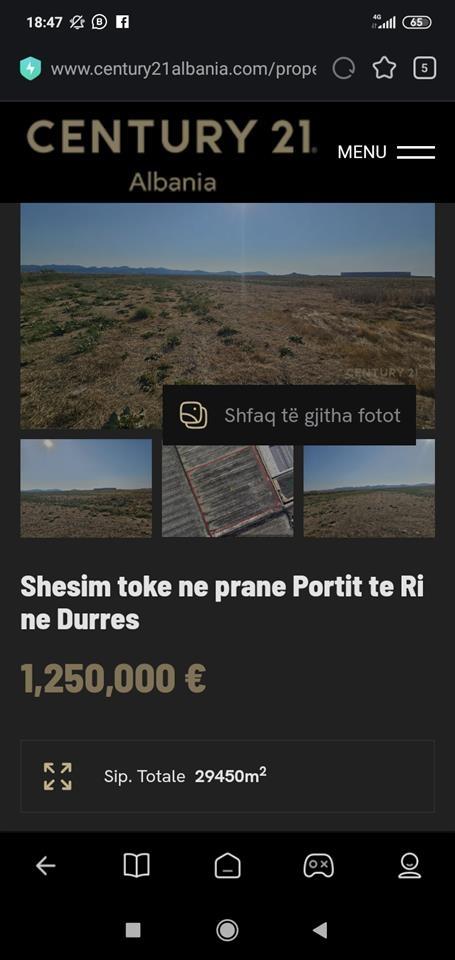 Shitet toke ne Rrugen e Re te Portit Durres