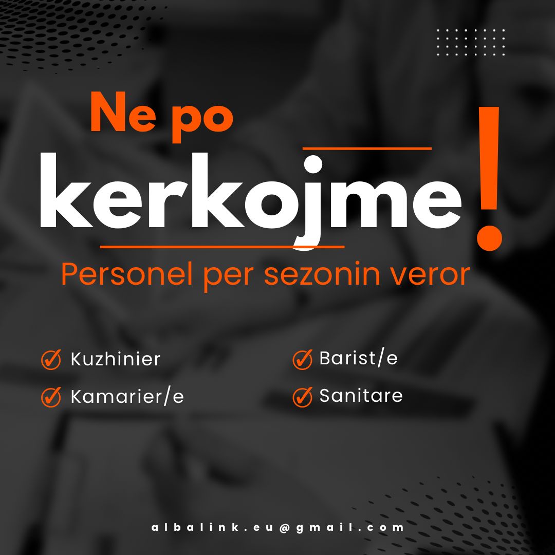 🚨 Jemi në kërkim të stafit për sezonin veror! ☀️