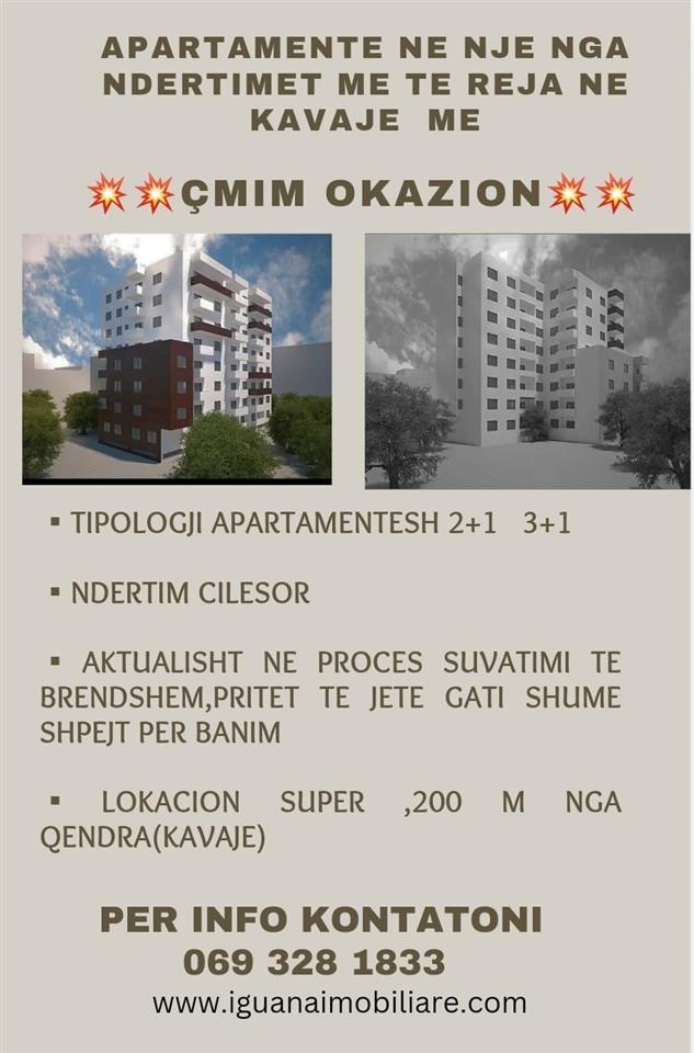 Kavaje,Ofrojme per shitje 5 apartamente ne treg te reja.