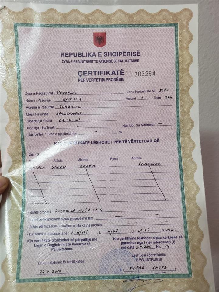 Pallat 1+1 kati dytë 66 metra