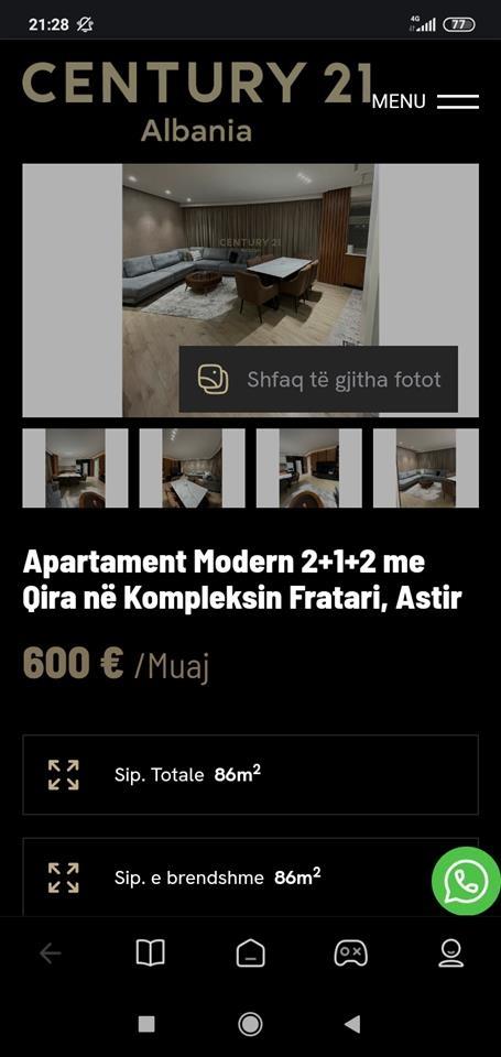 Jepet me qera Apartament modern ne Astir