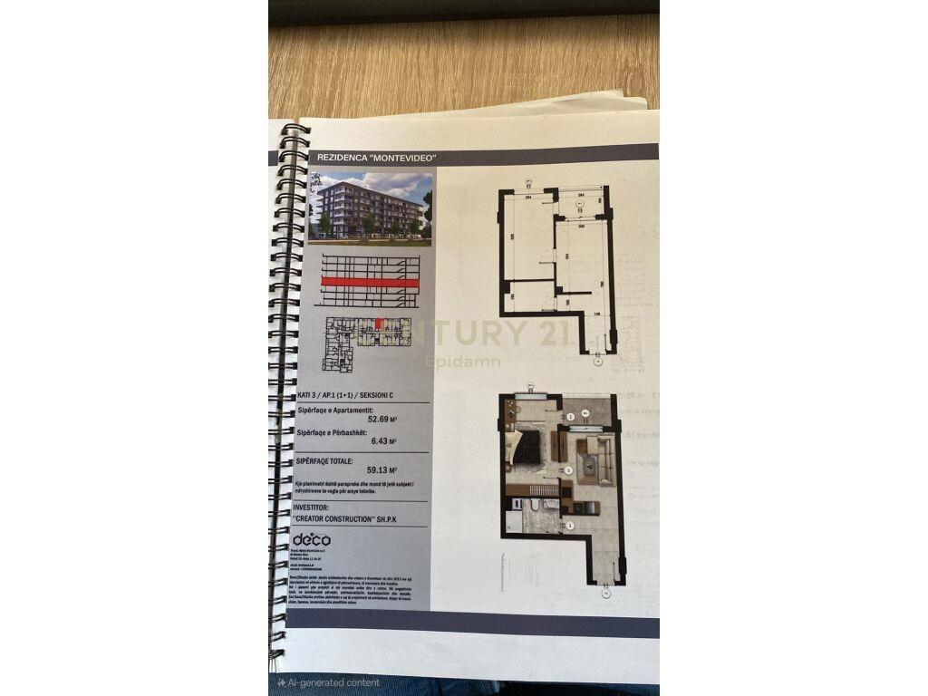 Apartament 1+1 Për Shitje tek Mali i Robit ”Montevideo Resi