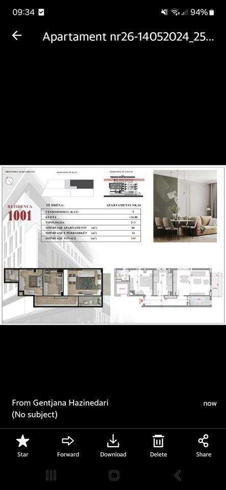 Apartament 2+1 ne shitje .”Rezidenca 1001″ Berat