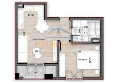 Shitet Apartament 1+1, Splendor Residence, Porcelan