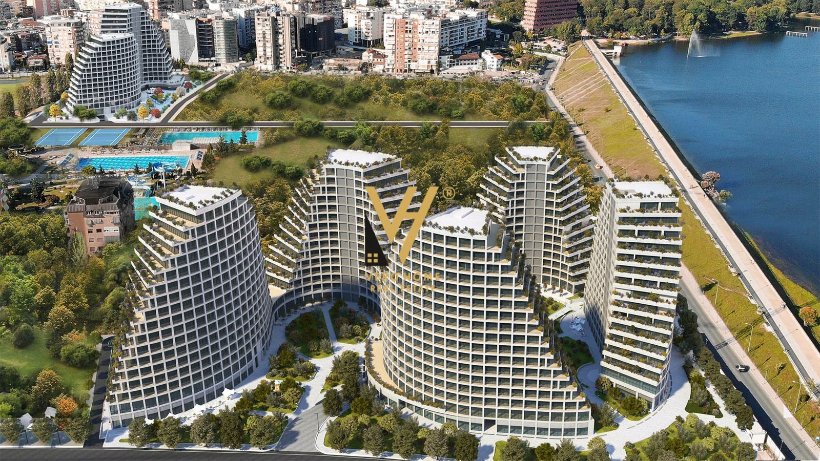 SHITET APARTAMENT 2+1+2+VERANDE TE LAKE VIEW RESIDENCE 550.000 EURO